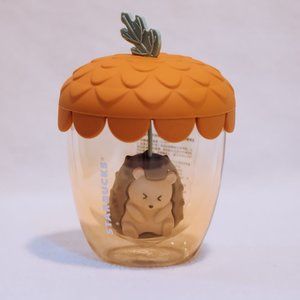 Starbucks Acorn Glass Mug with Hedgehog Tea Strainer
